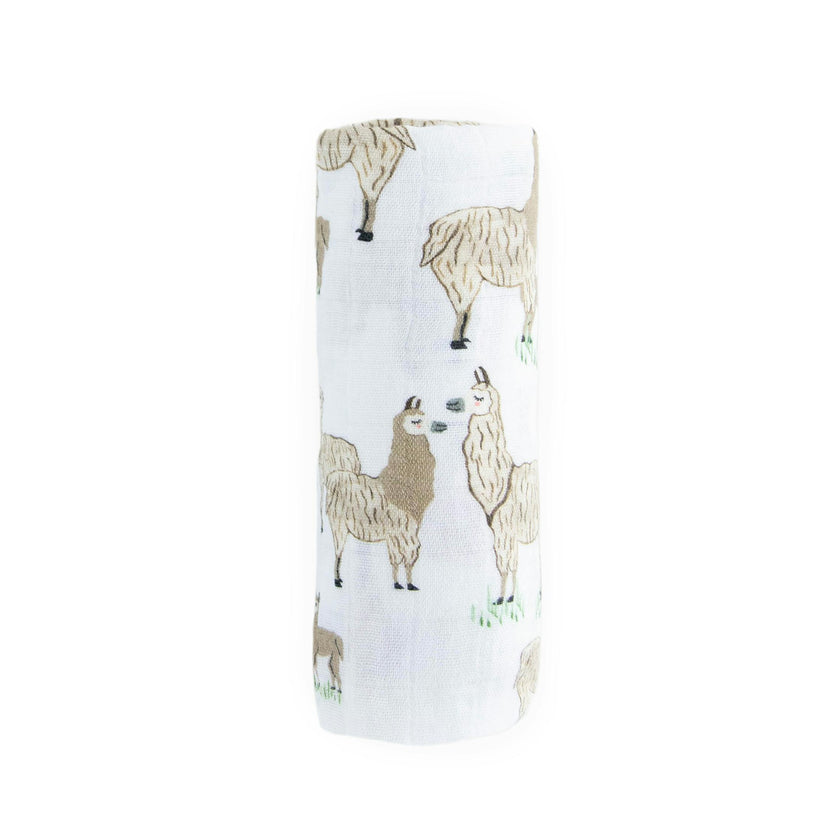 Cotton Muslin Swaddle Blanket - Llama Llama