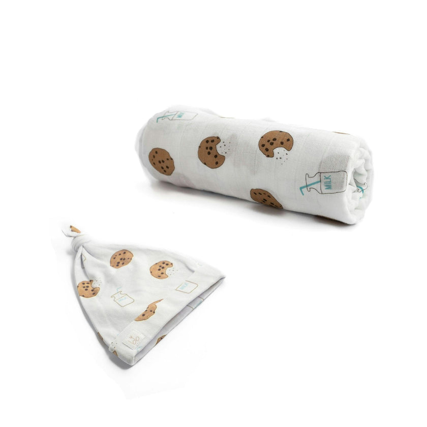Bamboo Muslin Swaddle Blanket & Topknot Set
