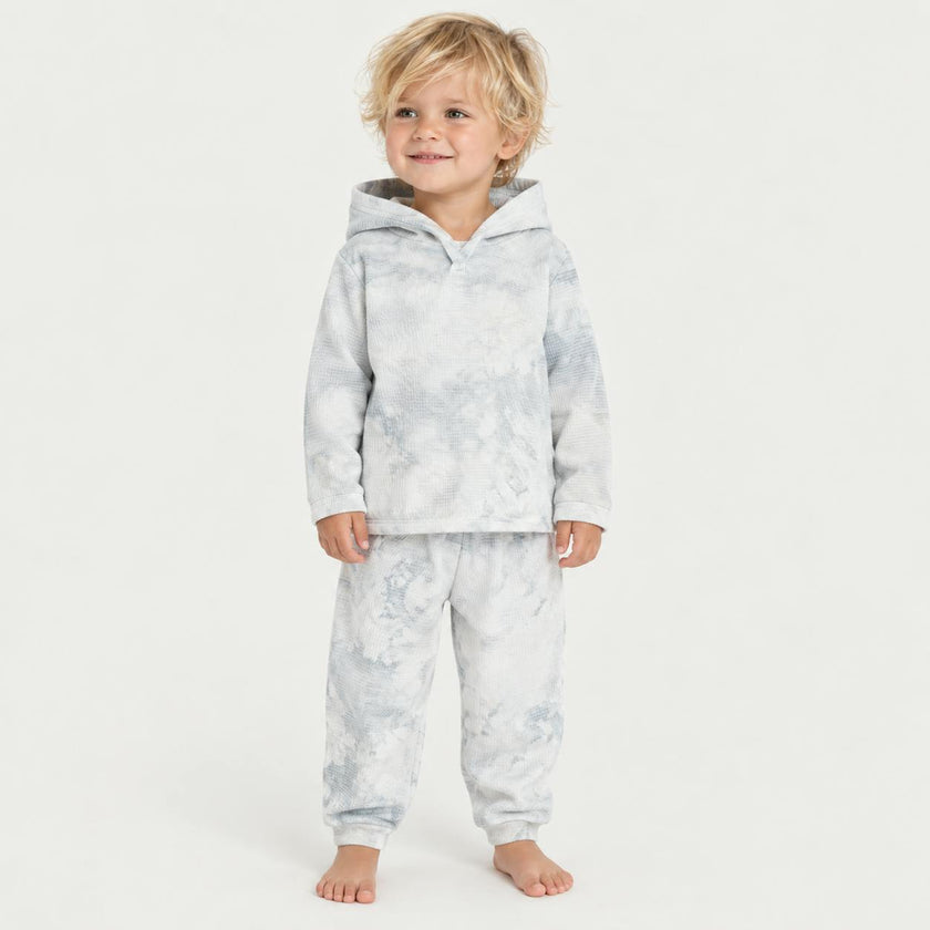 Marble Stripe Rib Hoodie and Jogger Set