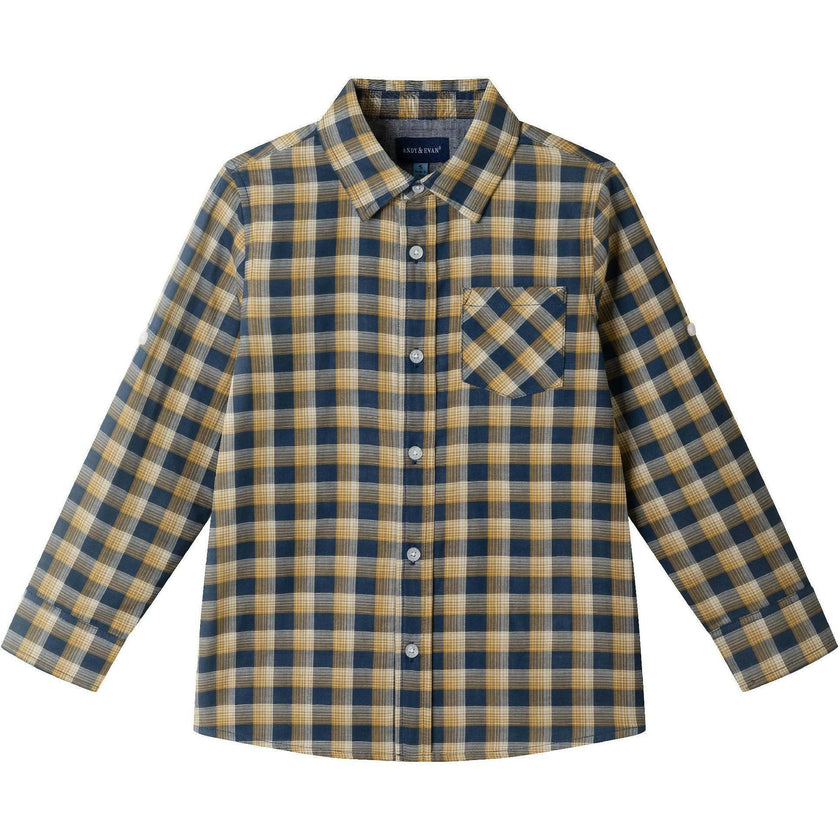 Kids Plaid Double-Facing Buttondown