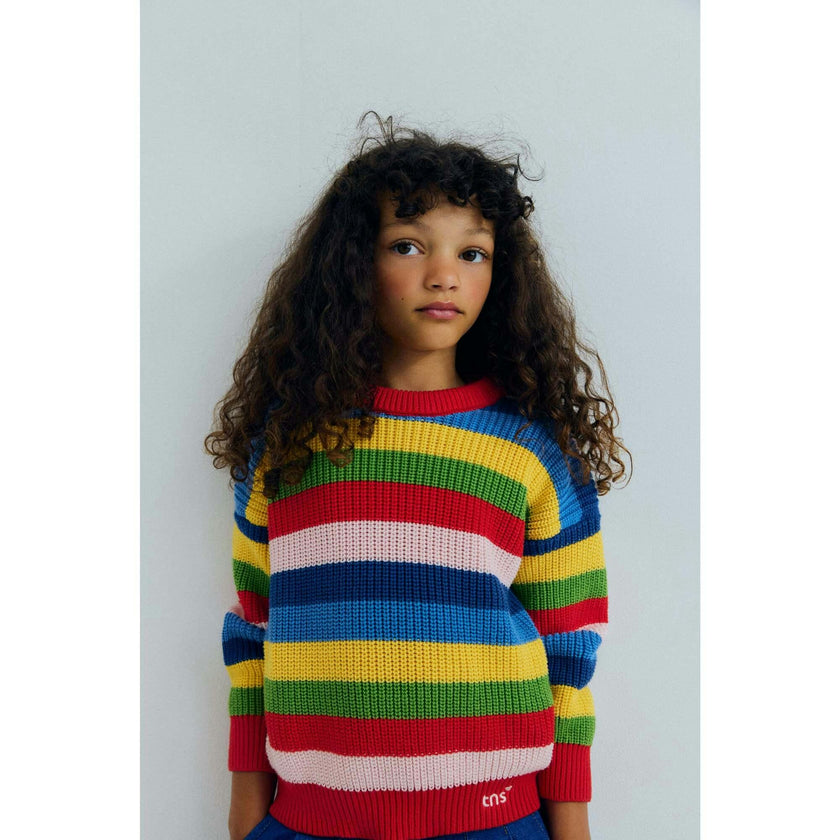 Canela Jumper Tulip Red Multicolor Stripes