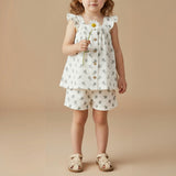 Organic Flutter Top & Shorts Set - Poppy