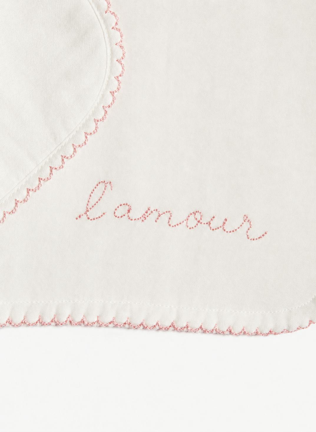Bib & Burp Cloth Set - Embroidered Pink 