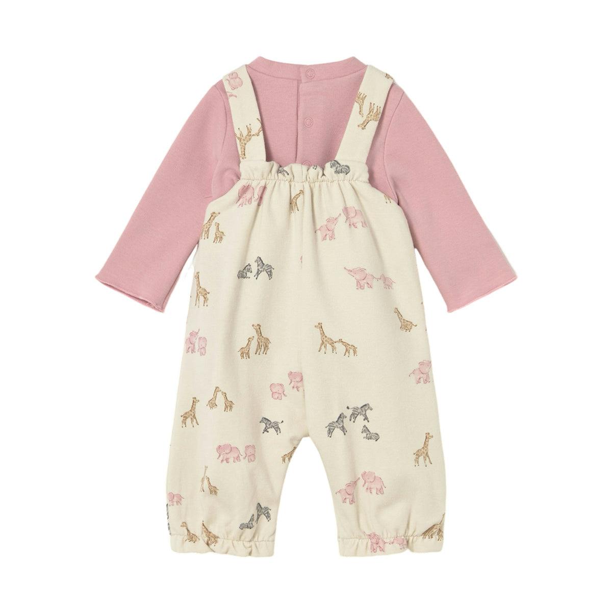 Newborn Girl Dungaree and T-Shirt Set