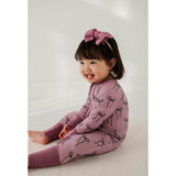 Long Sleeve Zip Romper Hair Bow
