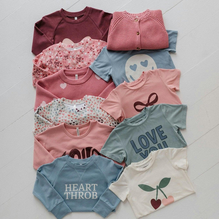 Boy's Raglan Sweatshirt Heart Eyes