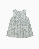 Baby Cord Ditsy Floral Duck Pinafore in Blue