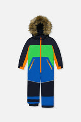 Kids One Piece Discover Snowsuit Blue Green and Orange