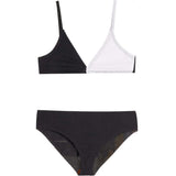 Fleur Crinkle Bikini Swimsuit - Black and White