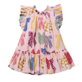 Girls Harper Dress - Patterned Bows