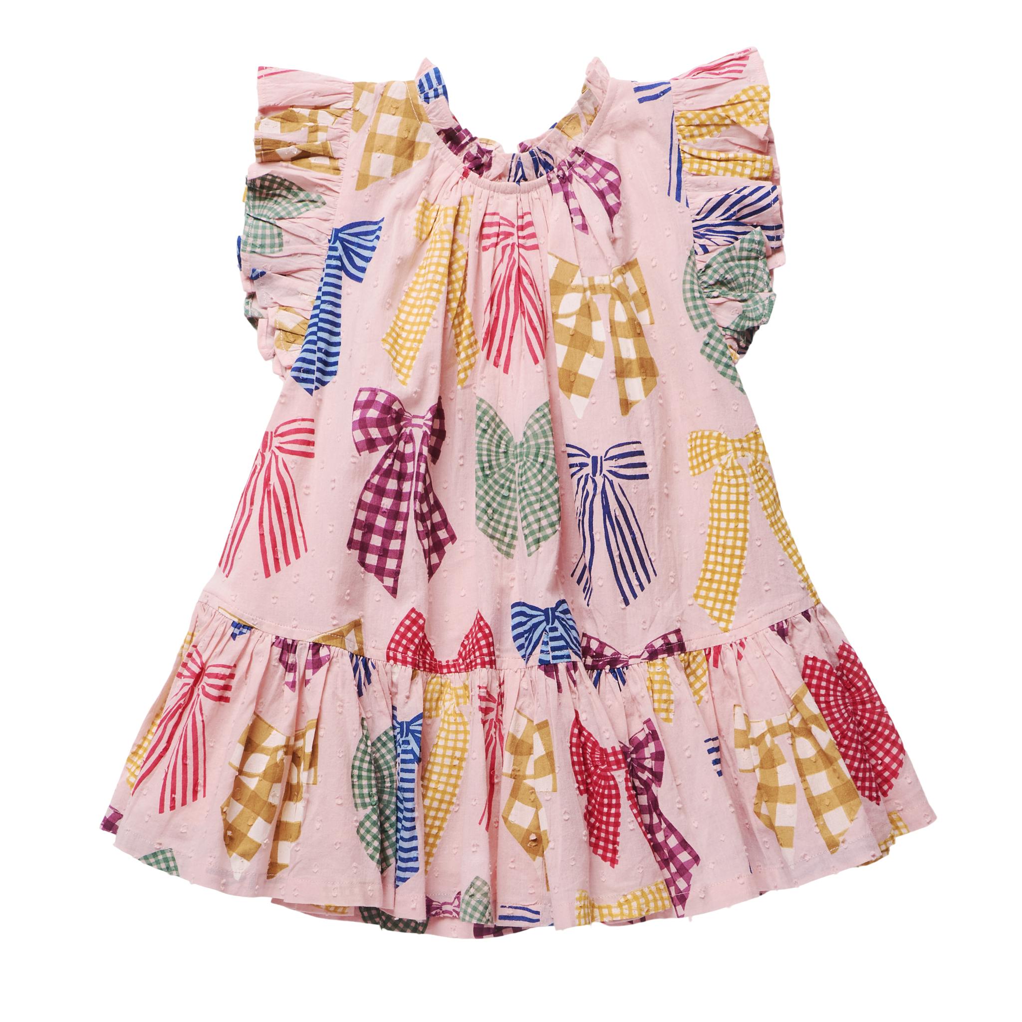 Girls Harper Dress - Patterned Bows