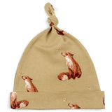 Gold Organic Cotton Knotted Beanie Hat