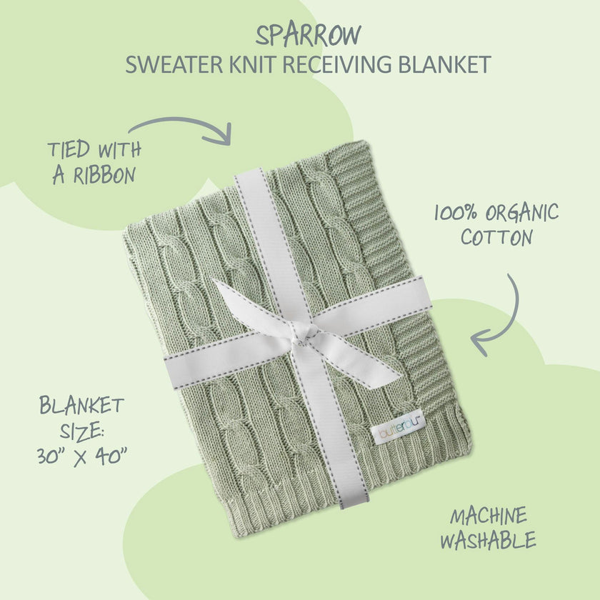 SPARROW Sweater Knit Receiving Blanket