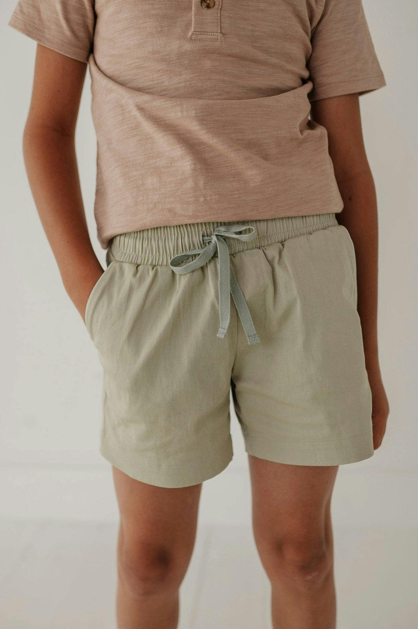 Boys Twill Beach Shorts in Desert Sage