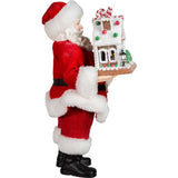 11-Inch Battery-Operated Santa with Light-Up Gingerbread House