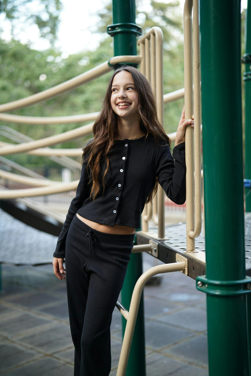 Girls Pointelle Cardigan