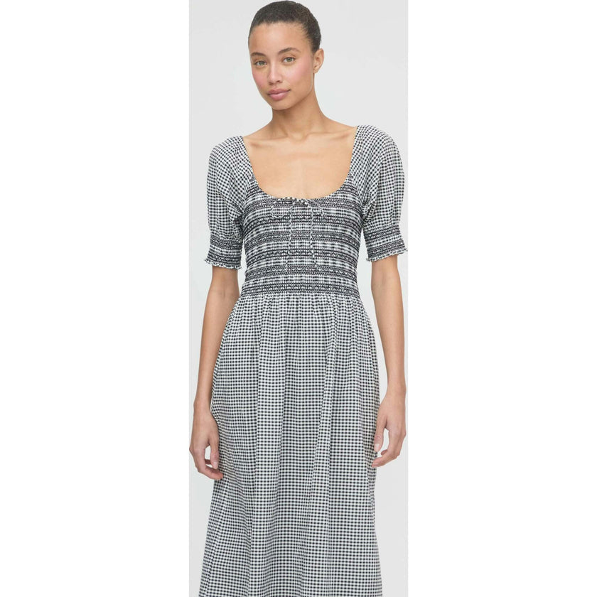 The Madeline Nap Dress - Black/Sand Gingham
