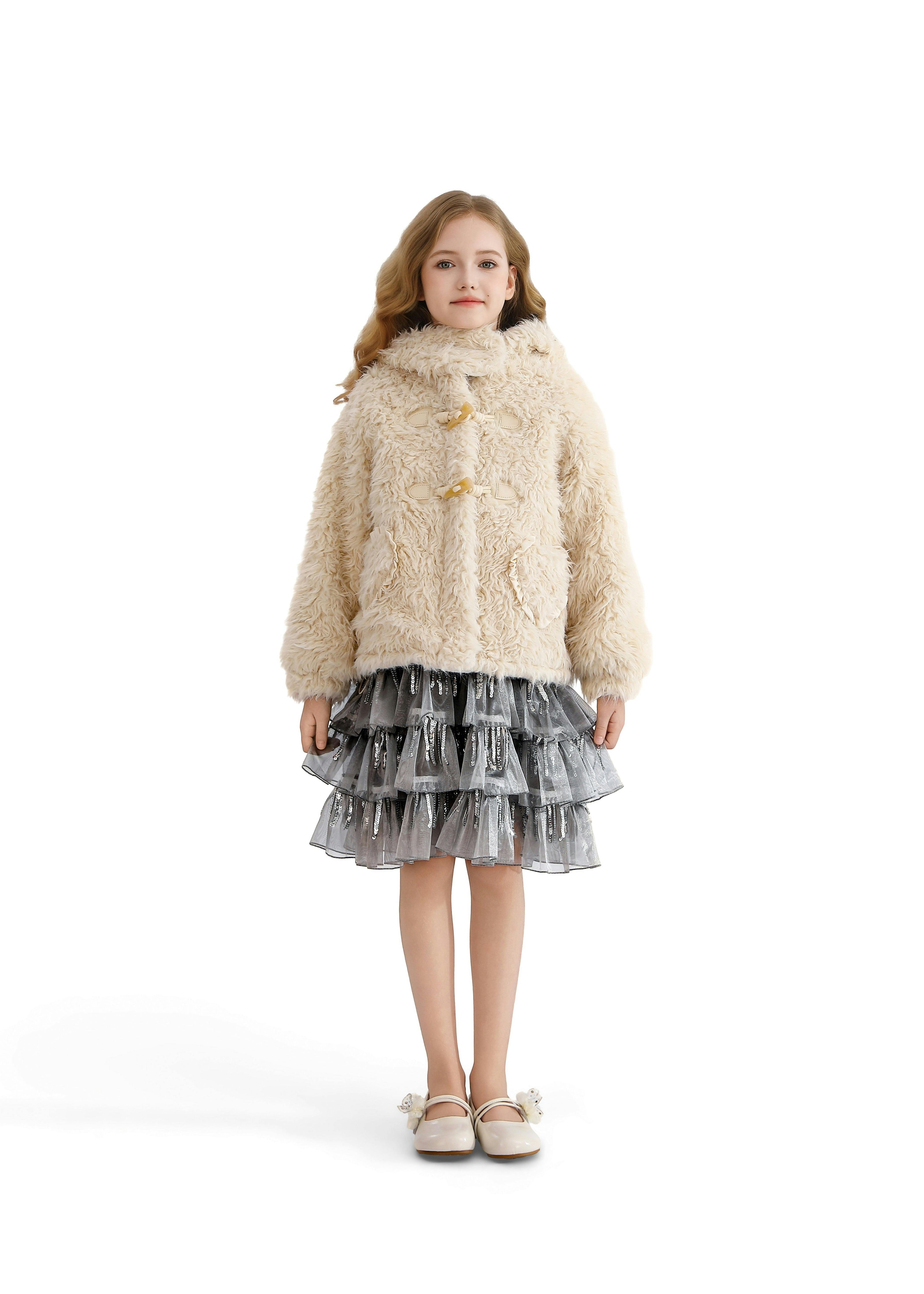 Cream Bunny-Eared Fuzzy Jacket