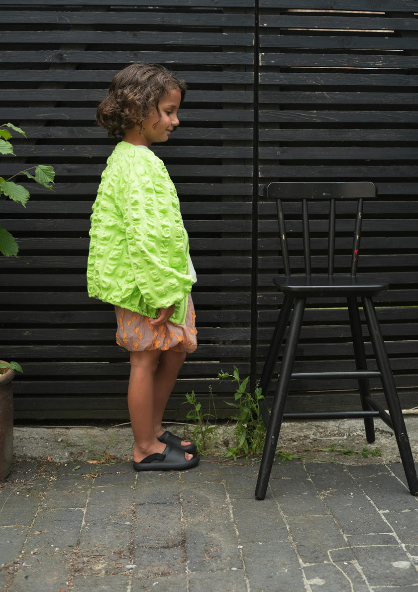 Koko Green Oversized Seersucker Bomber Jacket