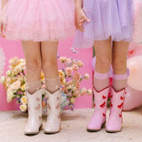 Cowgirl Red + Pink Bow Boots, Pink