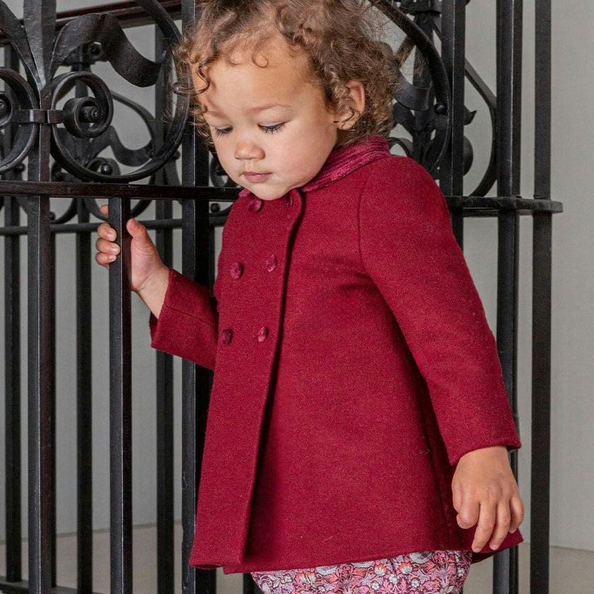 Baby Classic Coat in Burgundy