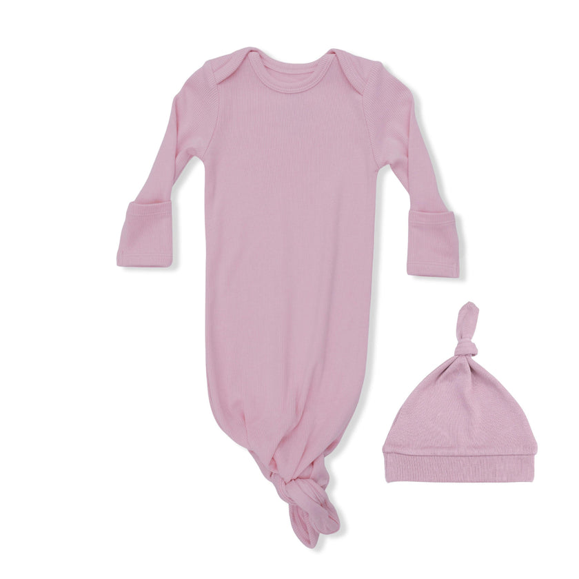 Solid Lilas - Knotted Gown and Knotted Hat