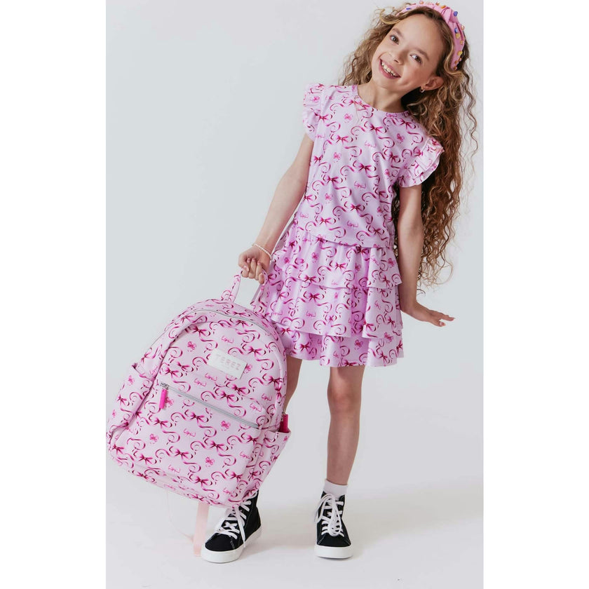Girls Hi-Shine Ruffle Short Sleeve Crop Top