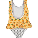 Oranges Print & Dots Swimsuit, Multi