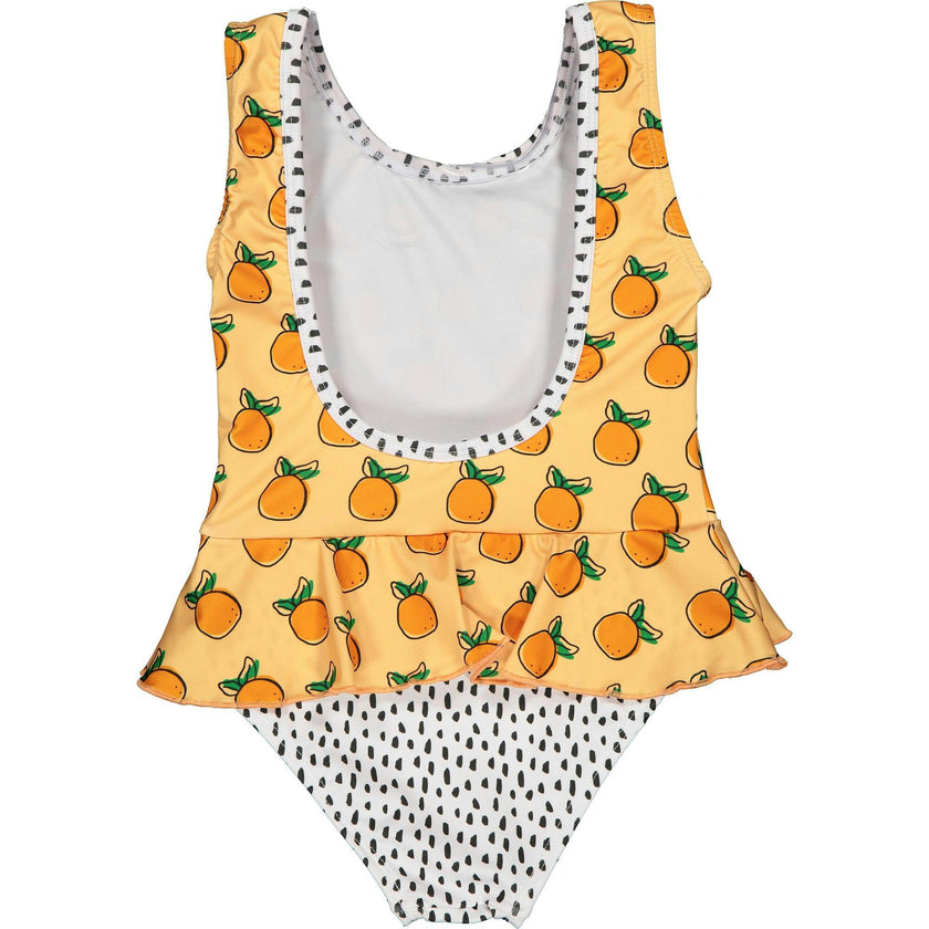 Oranges Print & Dots Swimsuit, Multi