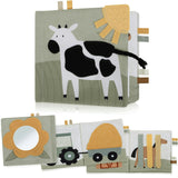 Soft Baby Book with Touch and Feel Pages - Sensory Book for Babies 0-6 Months with Textured Animals, Mirror & Crinkle Paper - Perfect for Baby Showers