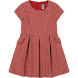 Scarlett Houndstooth Check Party Dress, Stripes