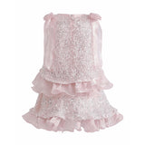 Pink Althea Glitter Ruffle Skirt Set