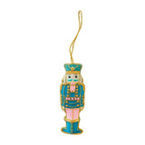Blue & Pink Embroidered Nutcracker Ornament