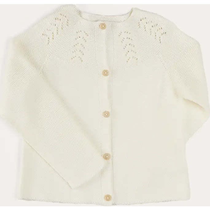 Openwork Cotton Cardigan in Cream (6mths-10yrs)