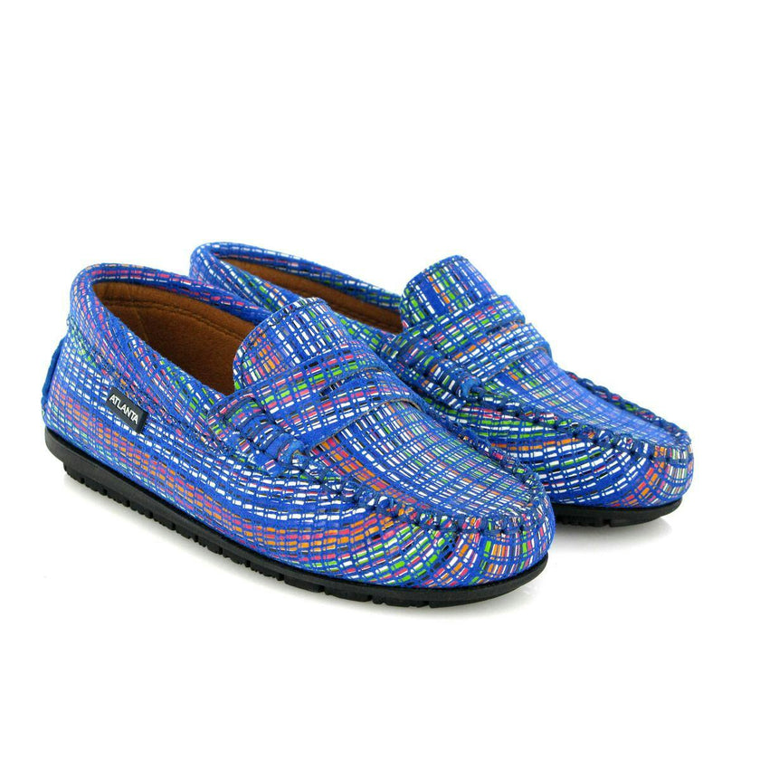 Penny Moccasins, Blue Multi