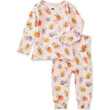 Printed Lap Shoulder Top Set, Pink