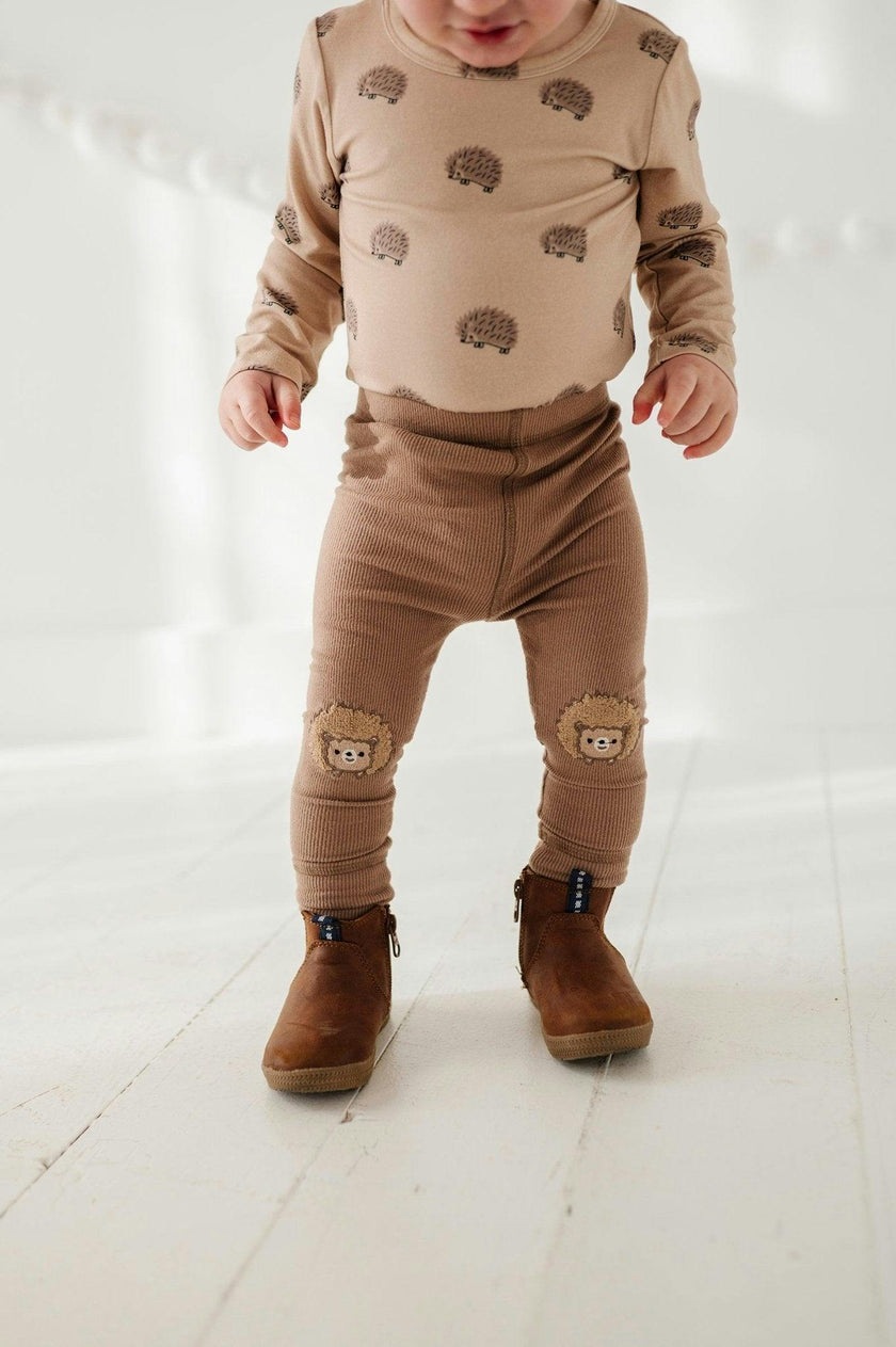Baby Boy Patch Ribbed Leggings