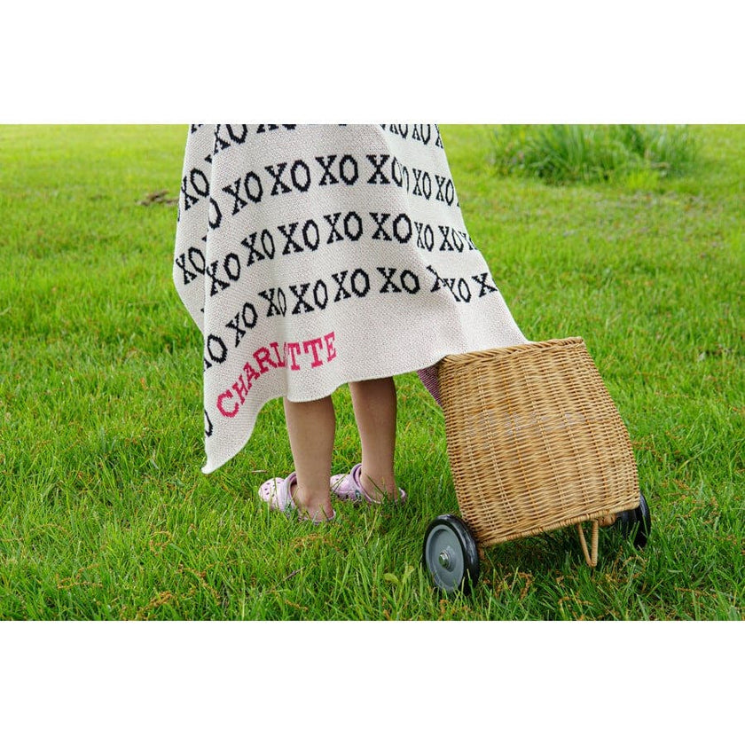 Custom Personalized Baby Sustainable Knit Throw Blanket - Typewriter