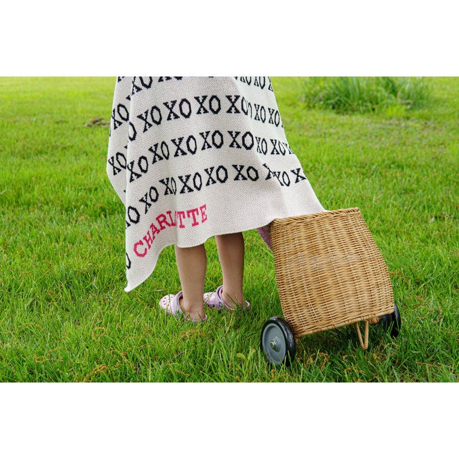 Custom Personalized Baby Sustainable Knit Throw Blanket - Typewriter