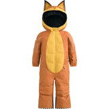 Foxdo Adjustable Hood Waterproof Zipper Snowsuit, Brown
