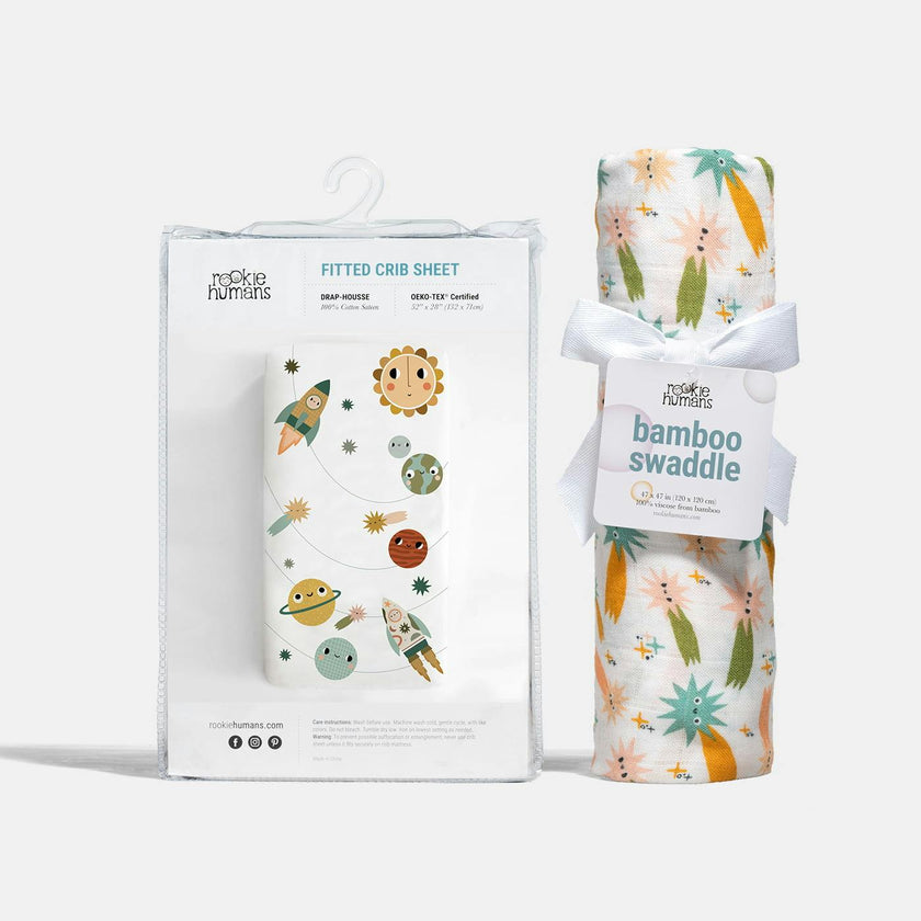 Crib Sheet And Swaddle Bundle