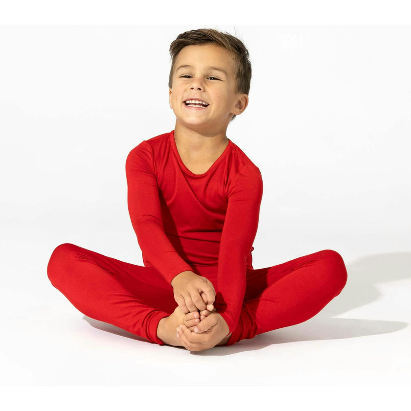 Winterberry Red Kids Bamboo Pajamas