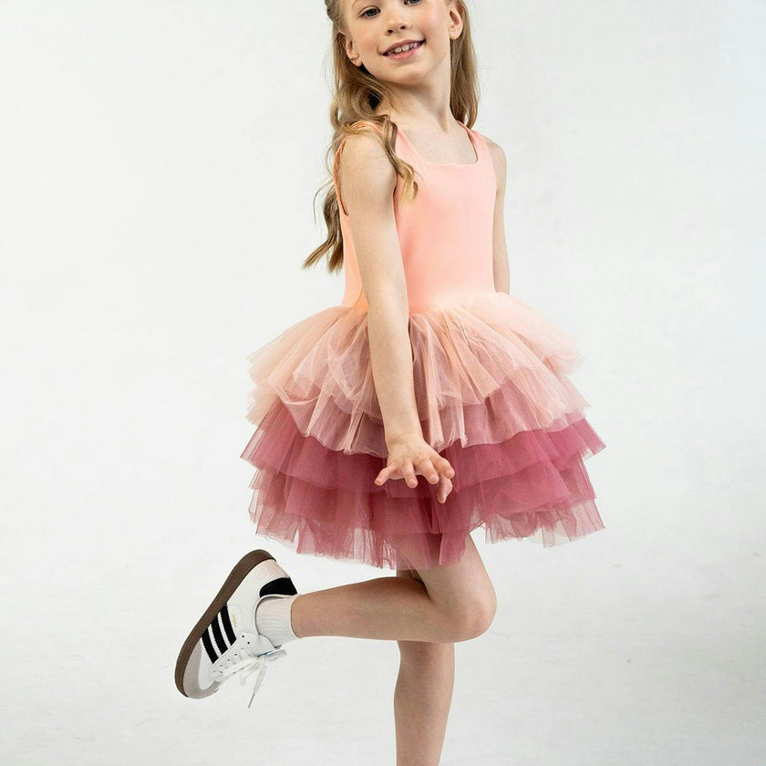 Salmon Bloom Tutu Dress