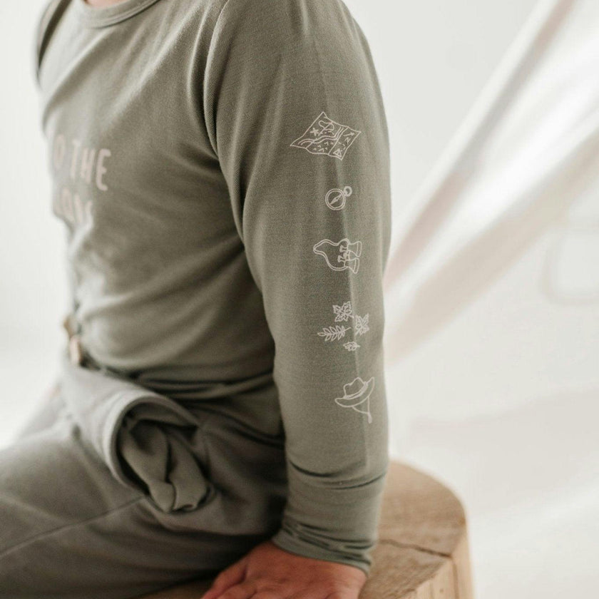 Boy's Long Sleeve Tee Big Bro in Desert