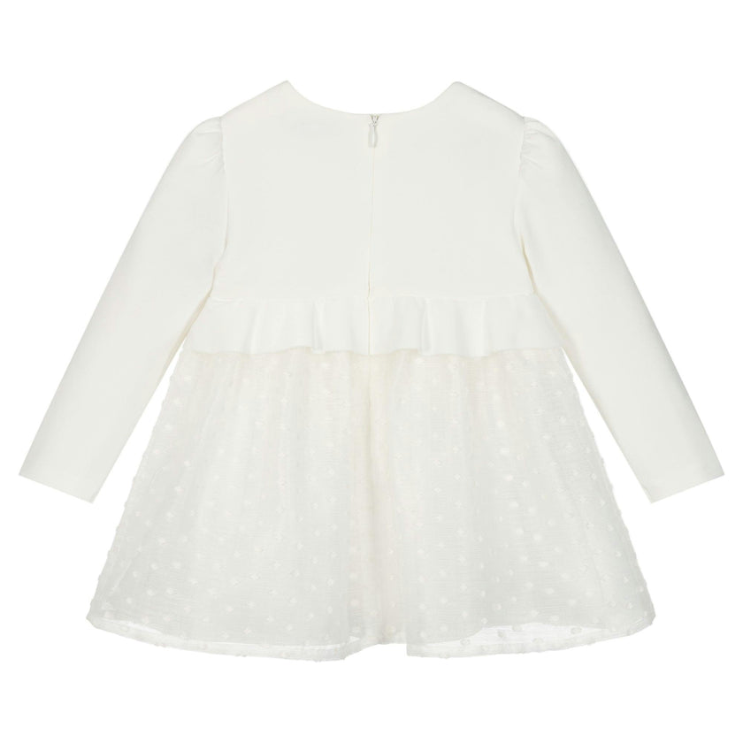 White Heart Plumeti Chiffon Dress