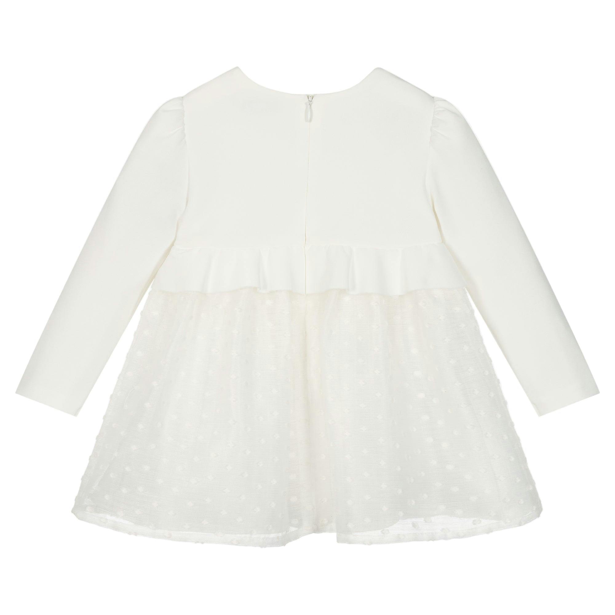 White Heart Plumeti Chiffon Dress