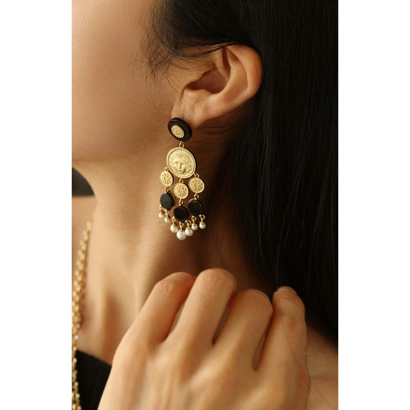 Retro Coin Tassel Earrings