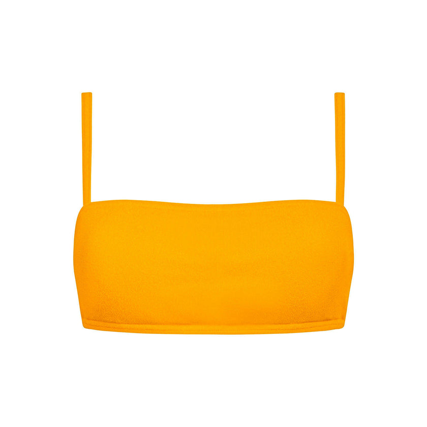 women's marigold terry bandeau bikini top