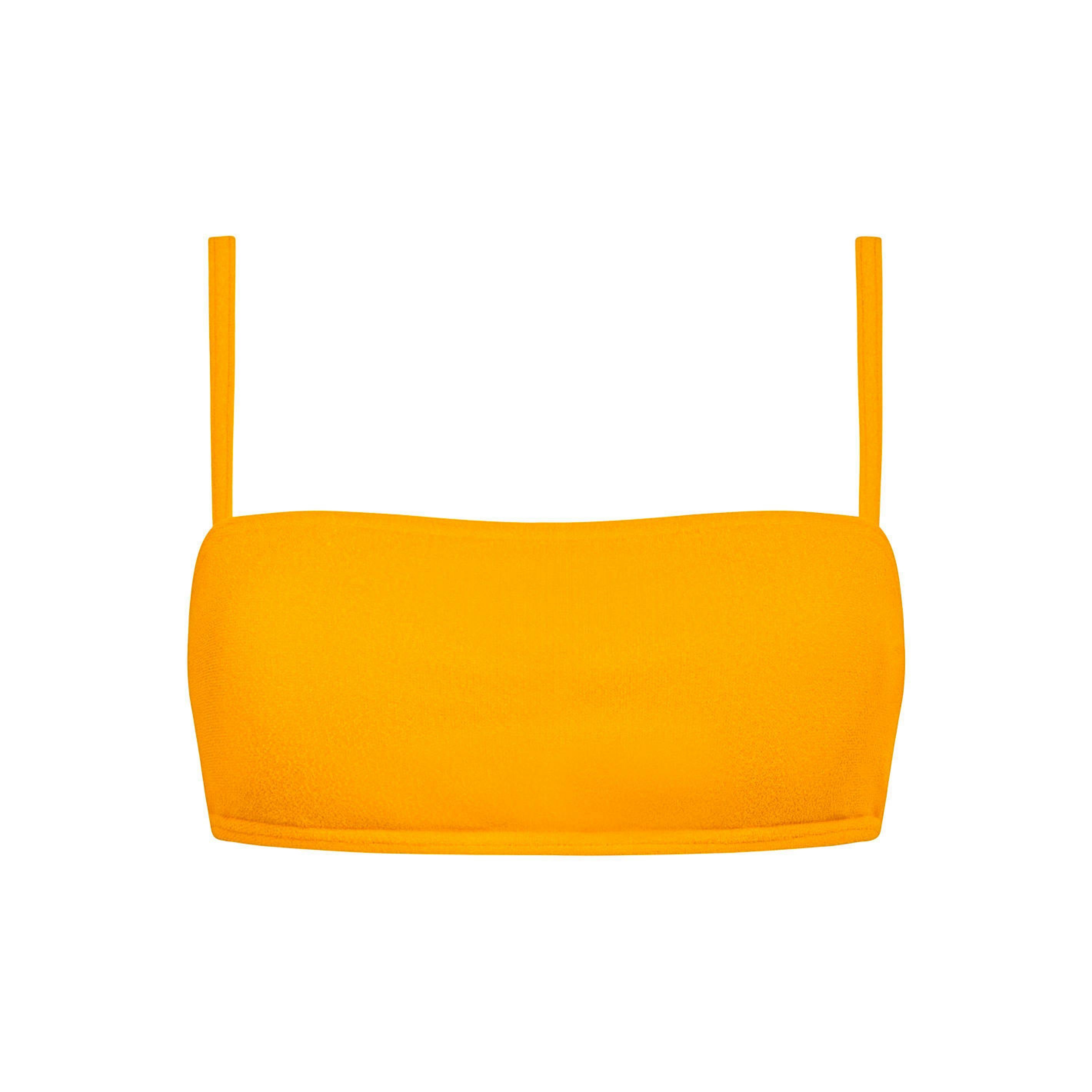 women's marigold terry bandeau bikini top