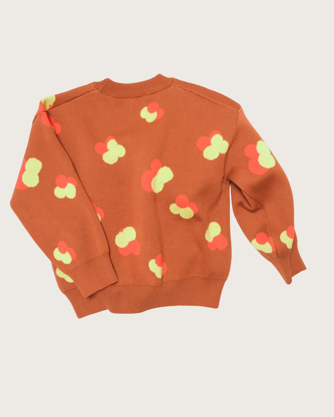 Kids Fynn Brown Jacquard Knit Jumper